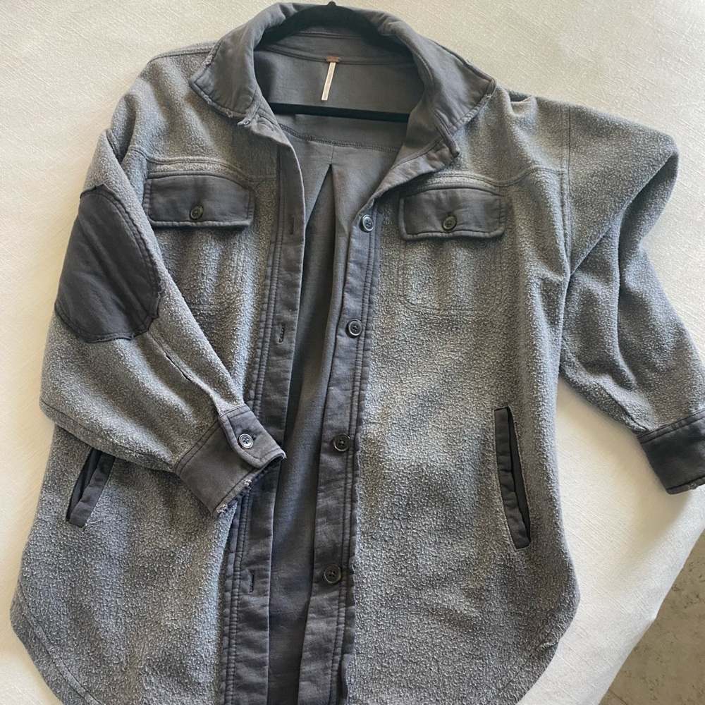 Free People Charcoal Knit Shacket